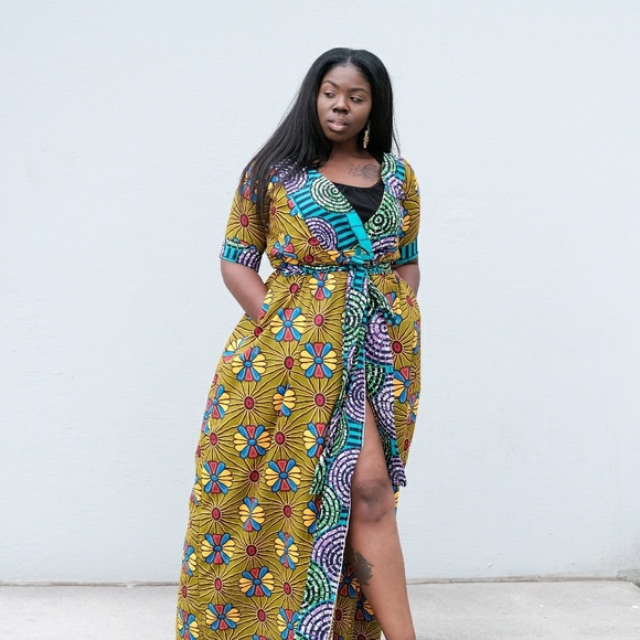 Veroex Dresses African Ankara Women Full Length Wrapping Dress